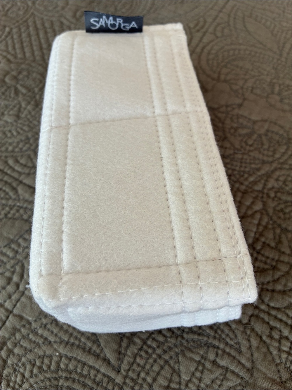Samorga Chanel classic mini rectangular flap white handbag liner